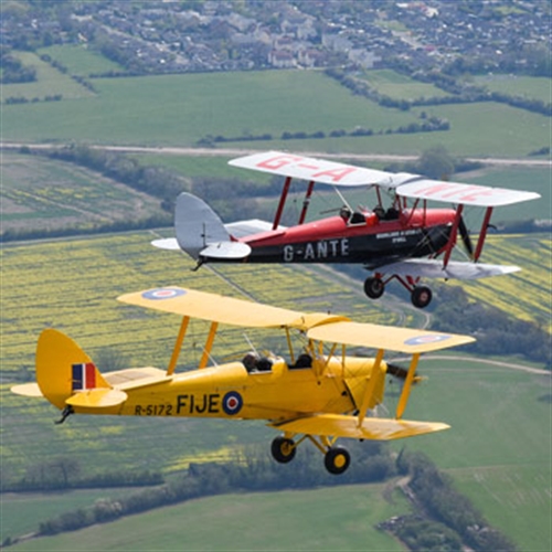 Tiger Moth Formation Flying for Two at Yarmouth Heliport ( North Denes)